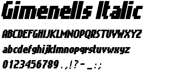 Gimenells Italic font
